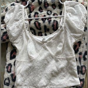 White Coquette milkmaid lace bustier top